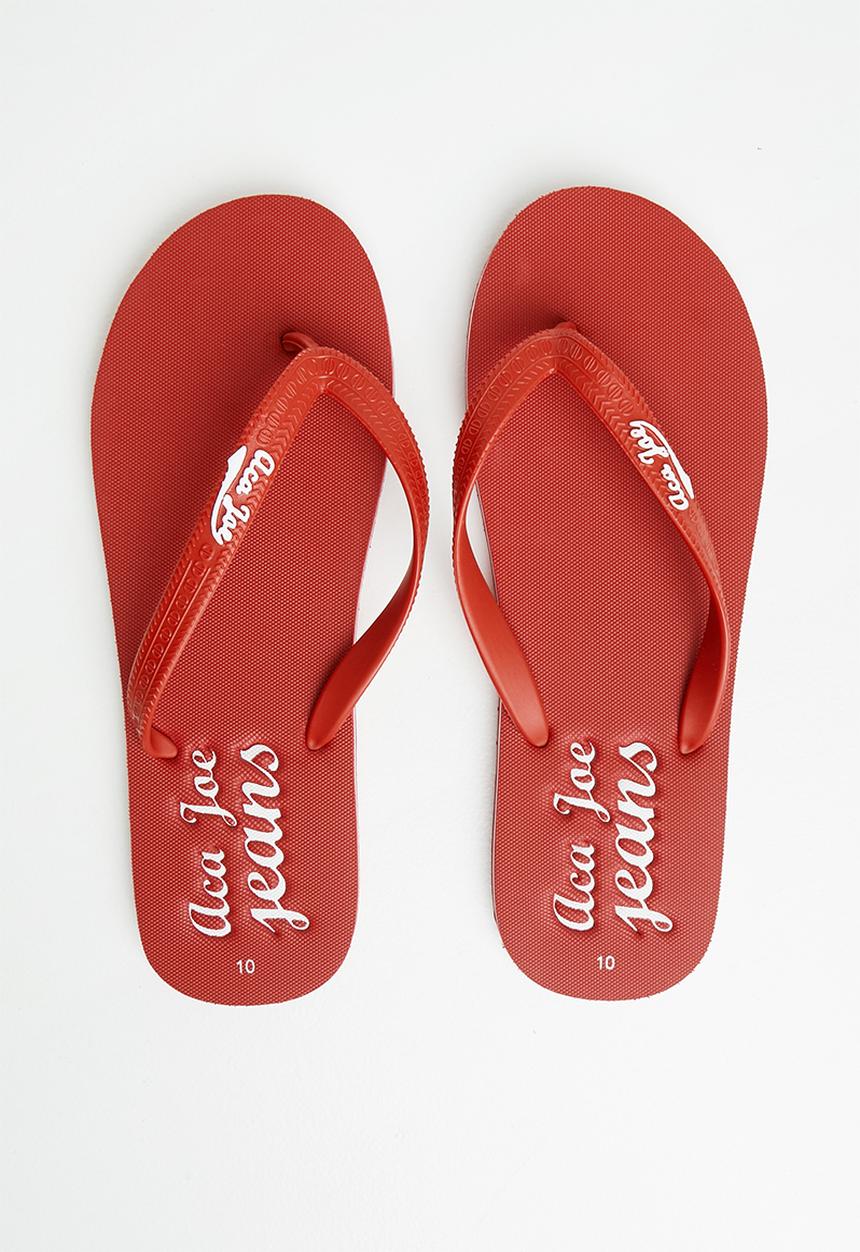 Aca Joe - Printed slip slops - red