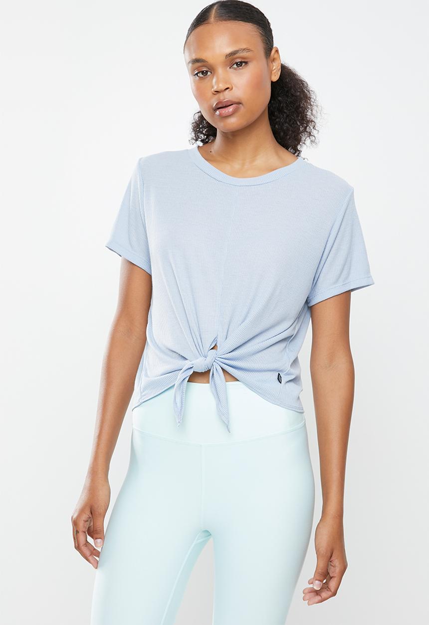 Cotton On - Tie up rib T-shirt - baltic blue