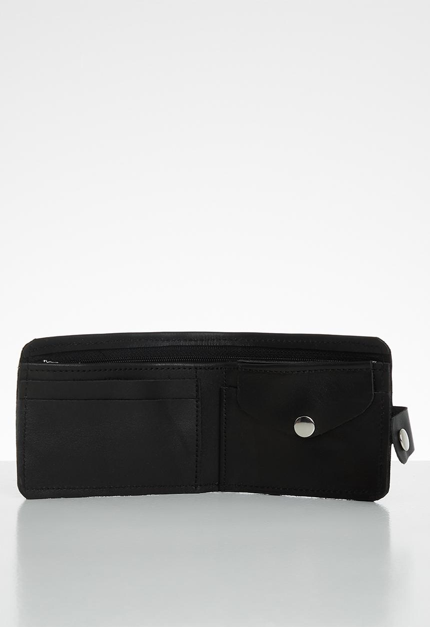 Superbalist - Leather bifold clip wallet - black