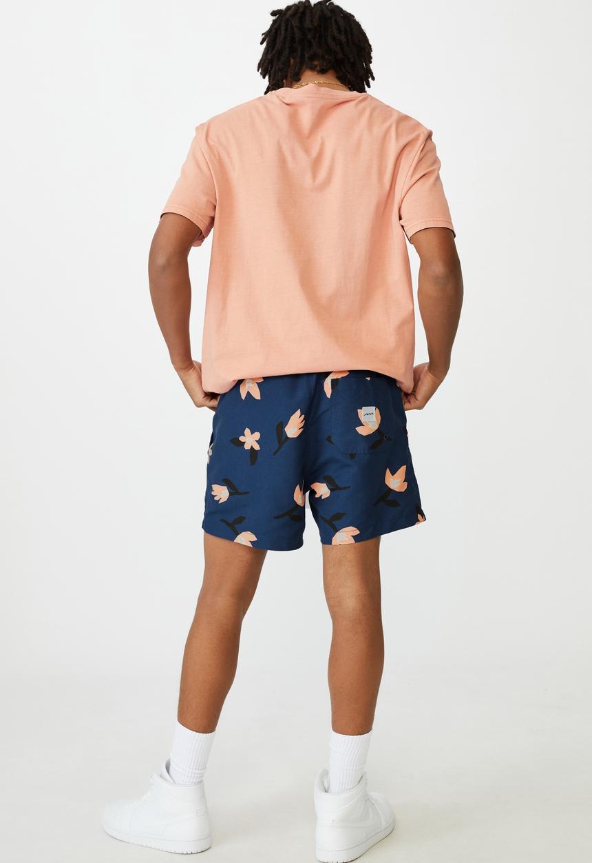 Factorie - Resort short - navy flowerbowl