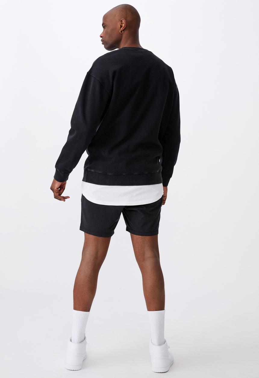Factorie - Oversized icon crew - washed black