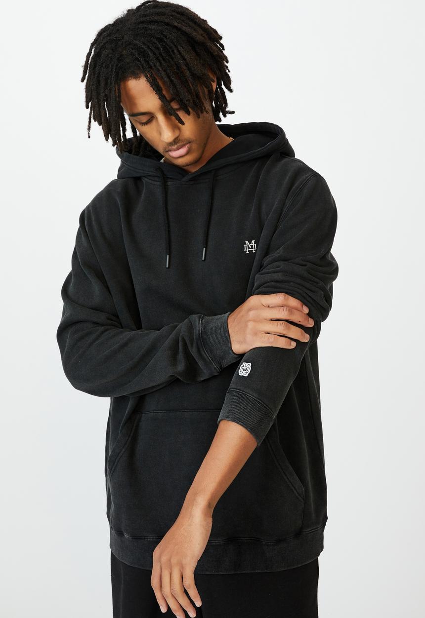 Factorie - Oversized icon hoodie - washed black