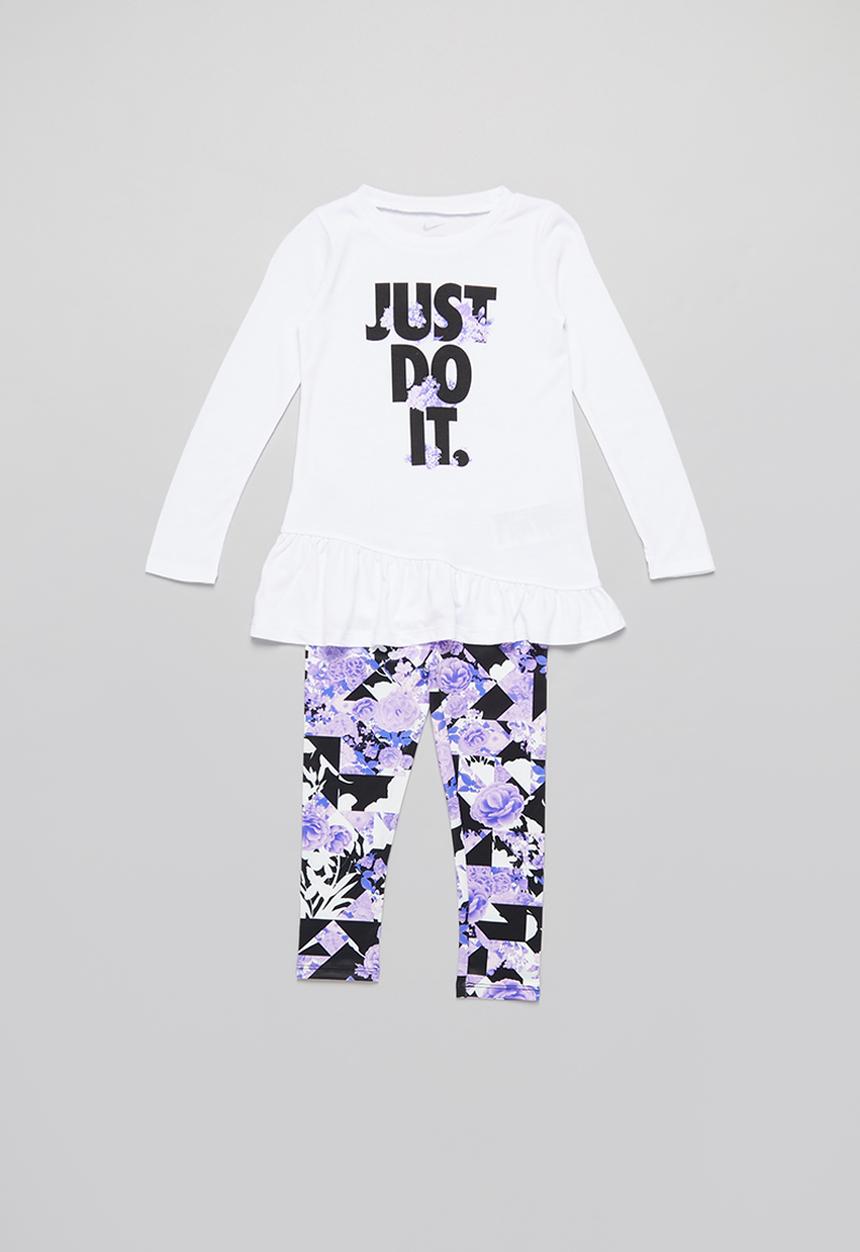 Nike - Nkg Toyko floral legging set - purple & white
