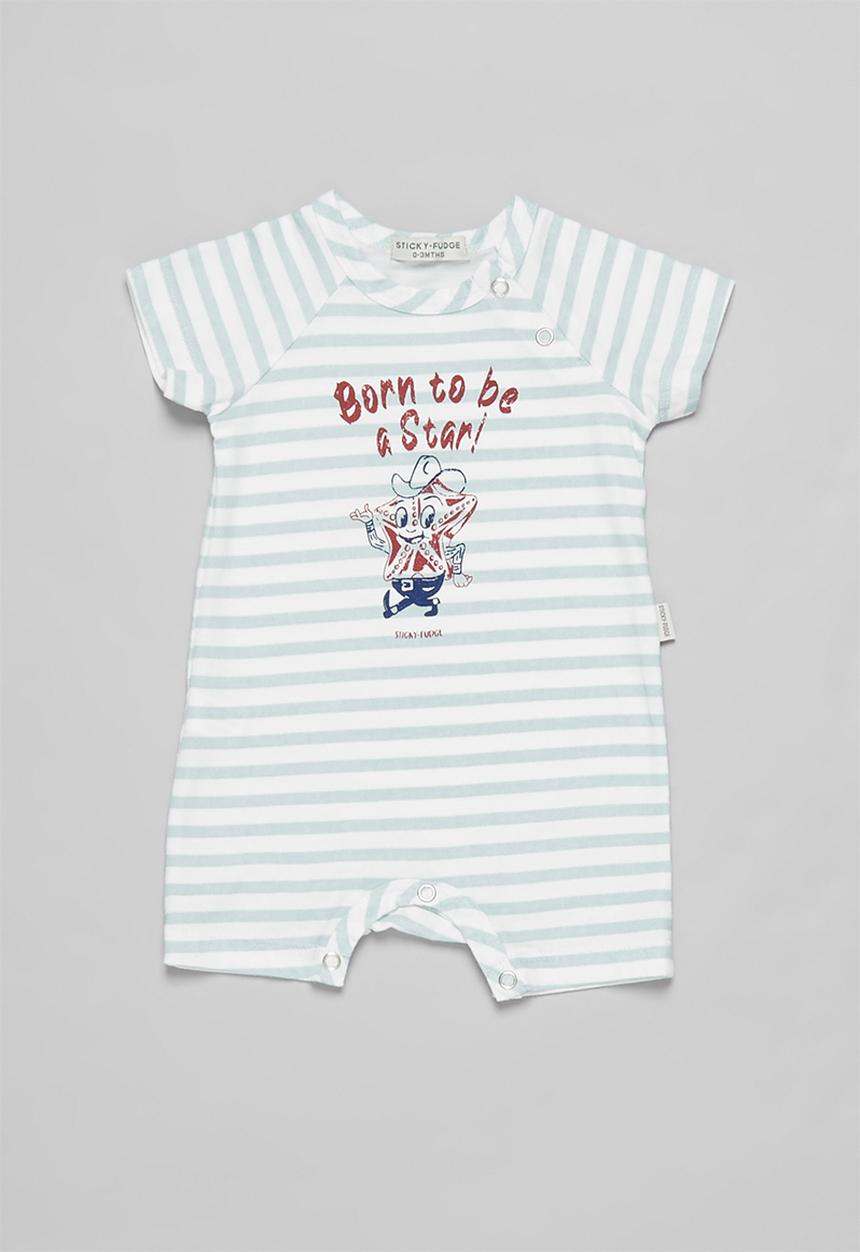 Sticky Fudge - Born a star babygrow - blue