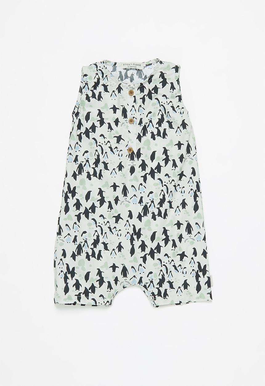 Sticky Fudge - Sleeveless penguin romper - multi