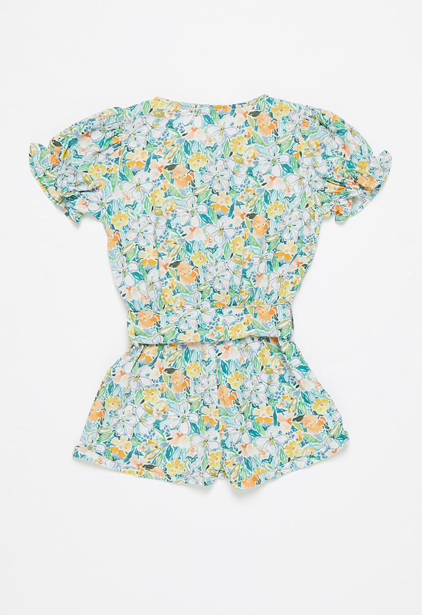 Sticky Fudge - Girls floral playsuit - multi