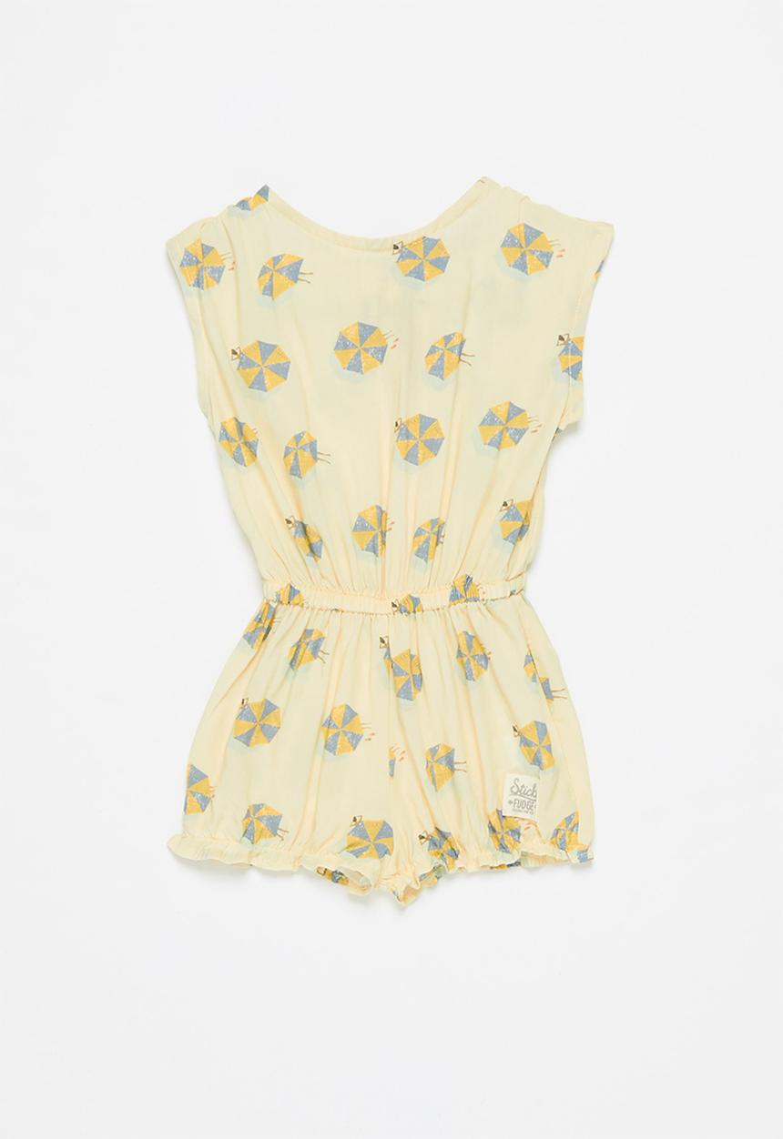 Sticky Fudge - Girls umbrella playsuit - multi