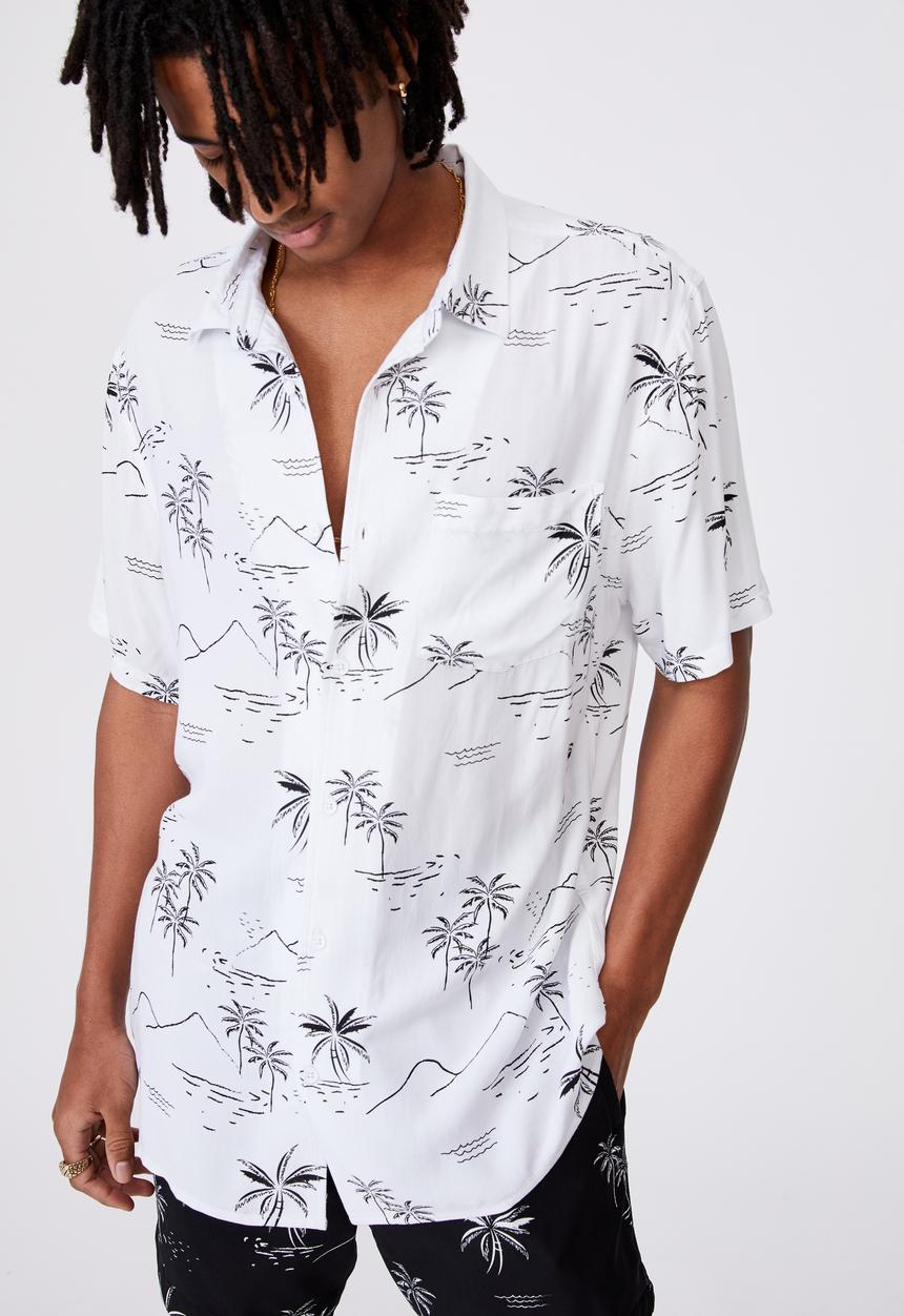 Factorie - Resort shirt - white hawaii