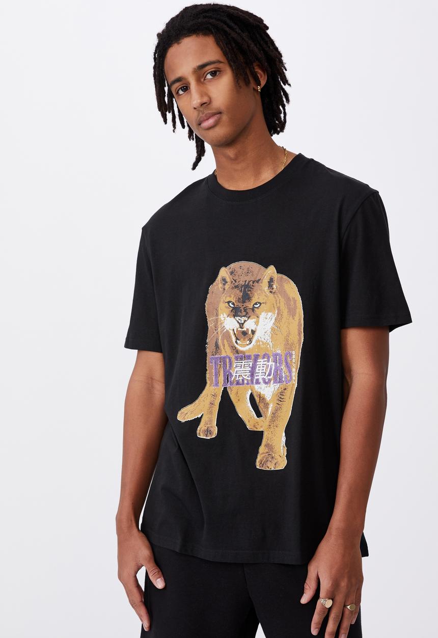 Factorie - Regular graphic T-shirt - black