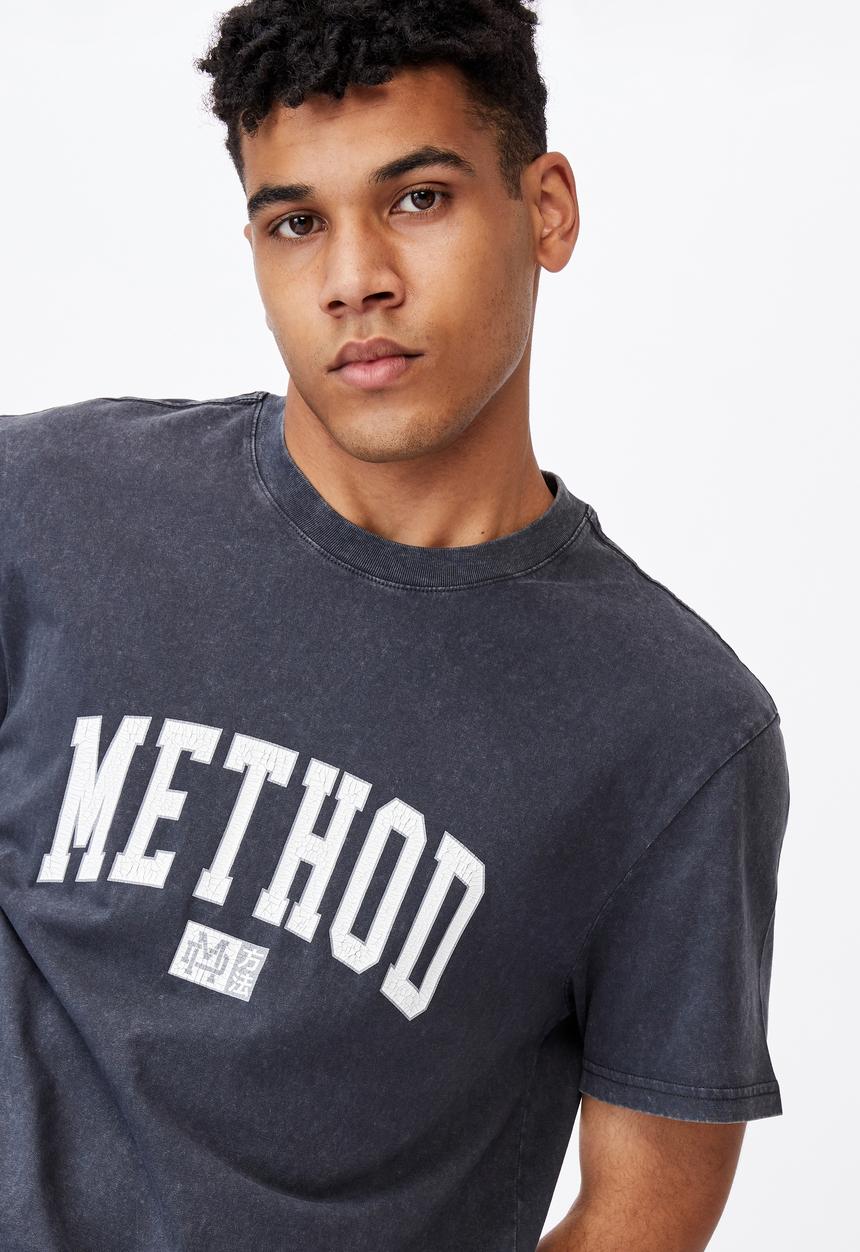 Factorie - Regular graphic T-shirt - washed black/method