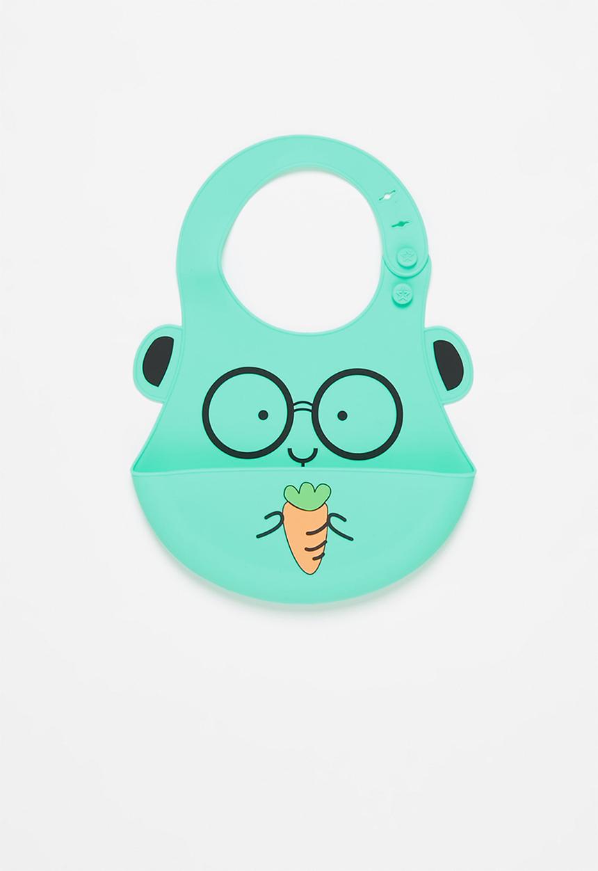 Pop Candy - Baby carrot waterproof bib - blue & orange