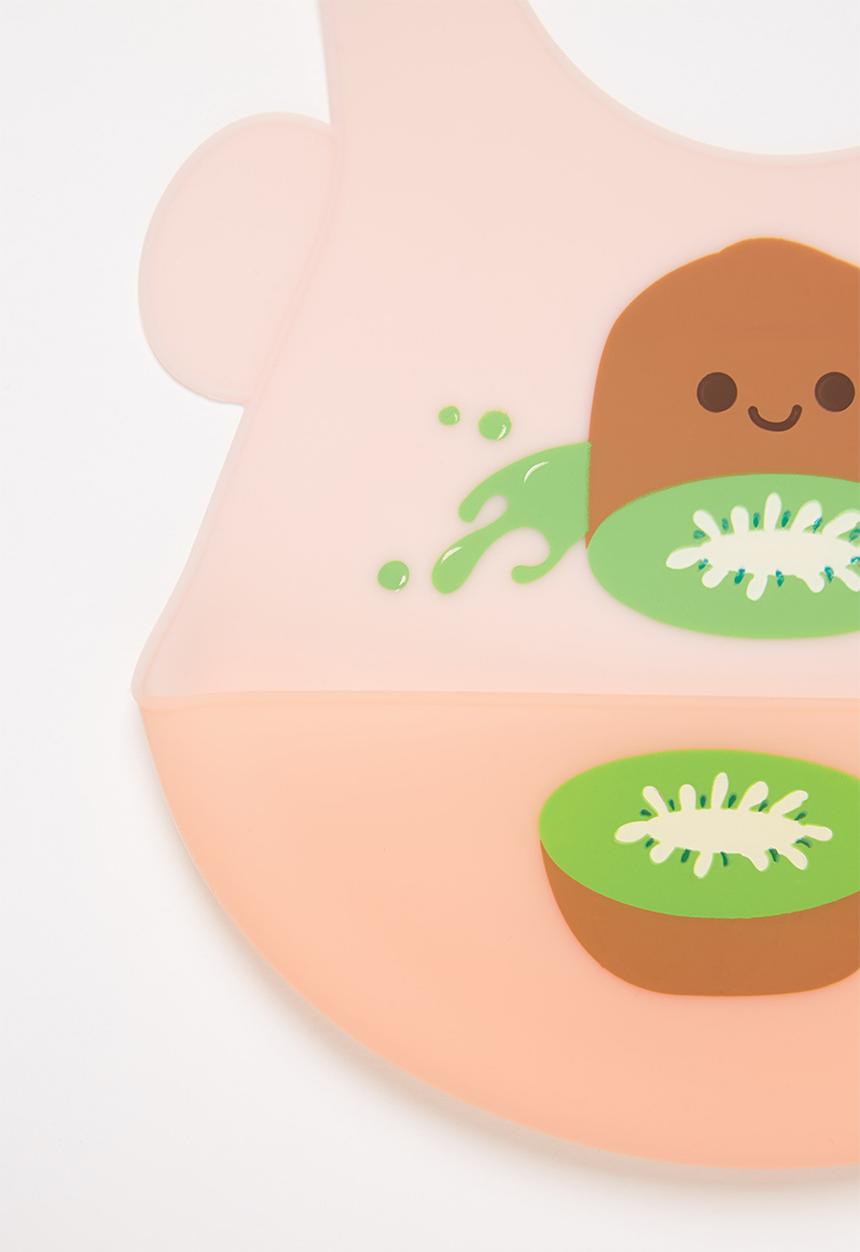 Pop Candy - Baby kiwi waterproof bib - light pink & green