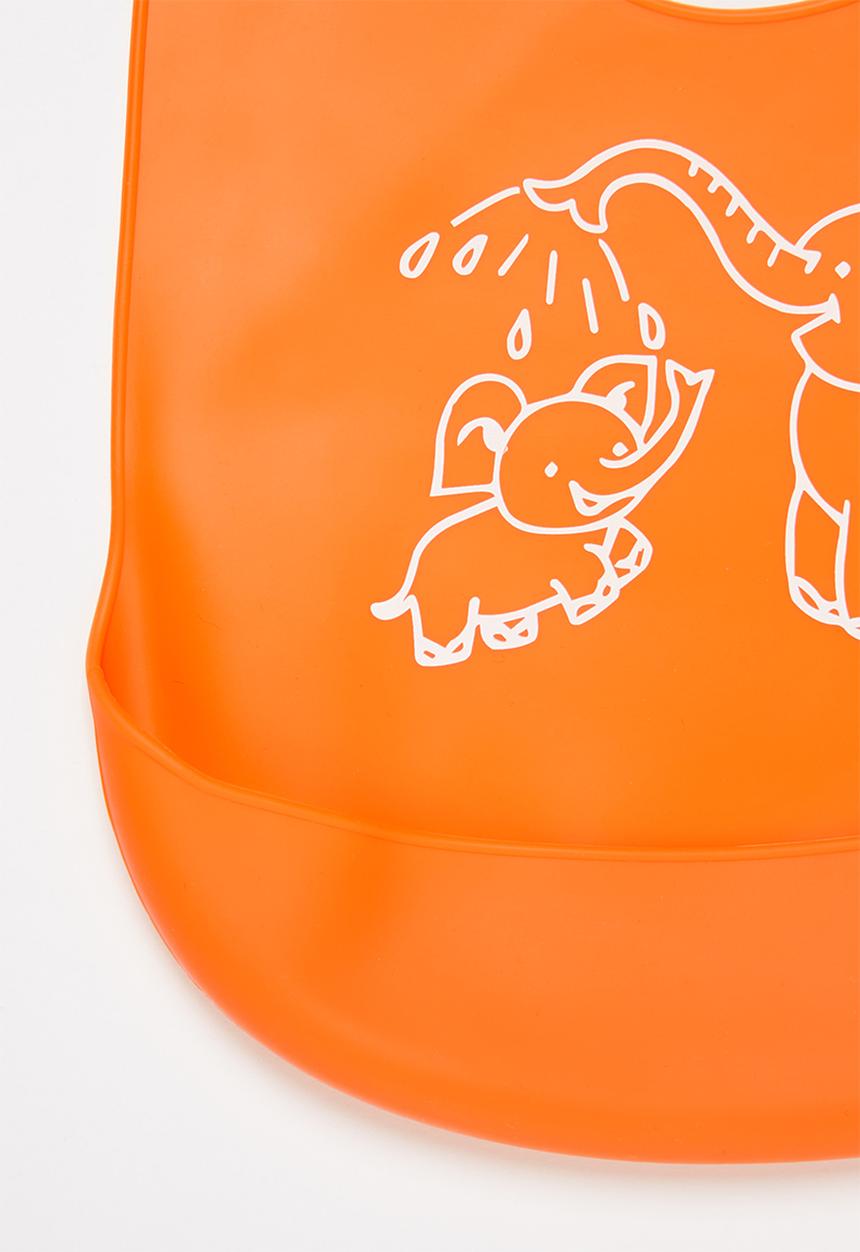 Pop Candy - Baby elephant waterproof bib - orange