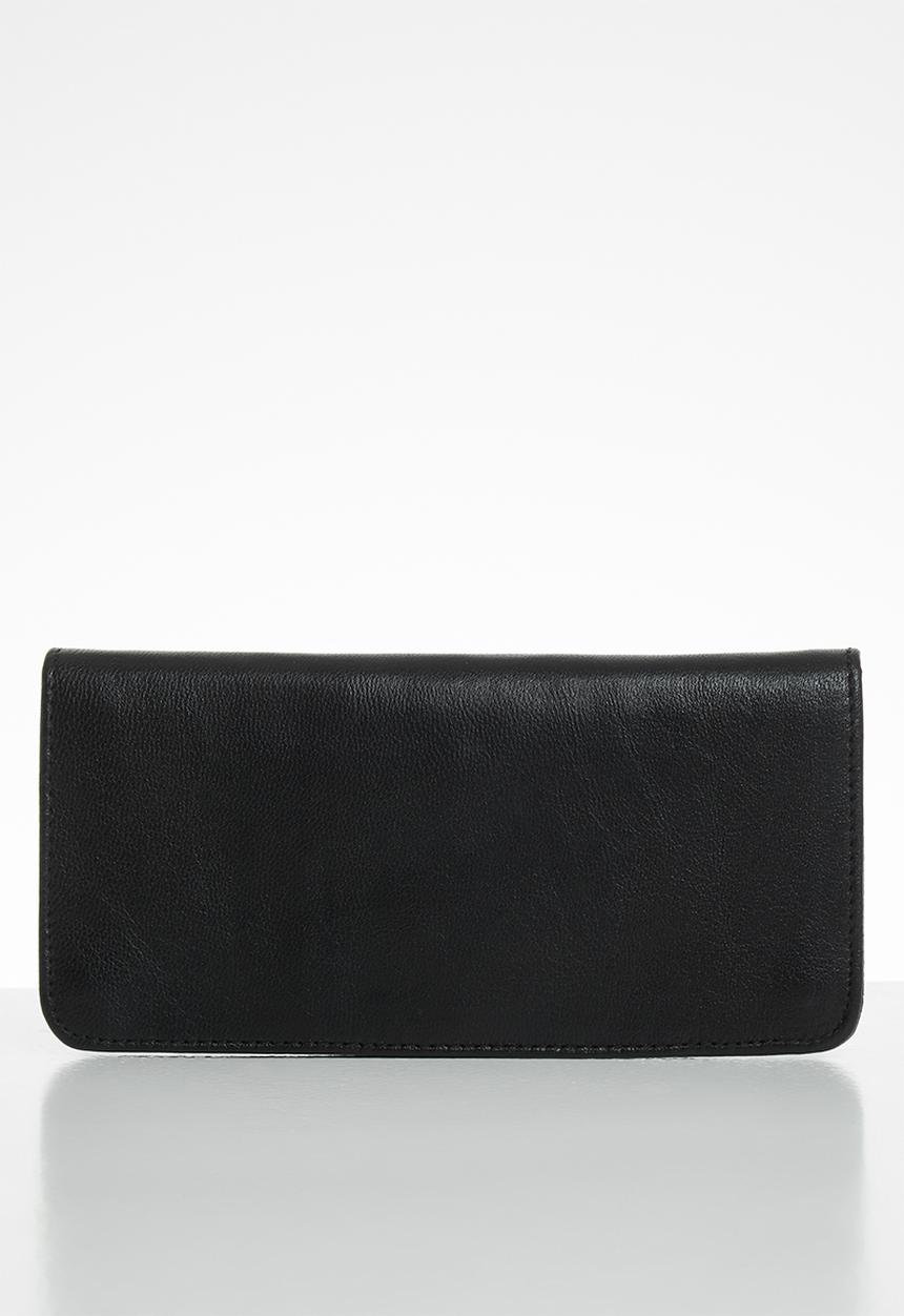 Superbalist - Leather double clip wallet - black
