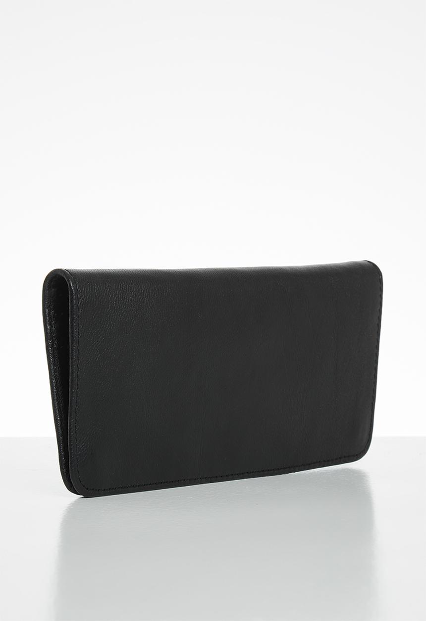 Superbalist - Leather double clip wallet - black