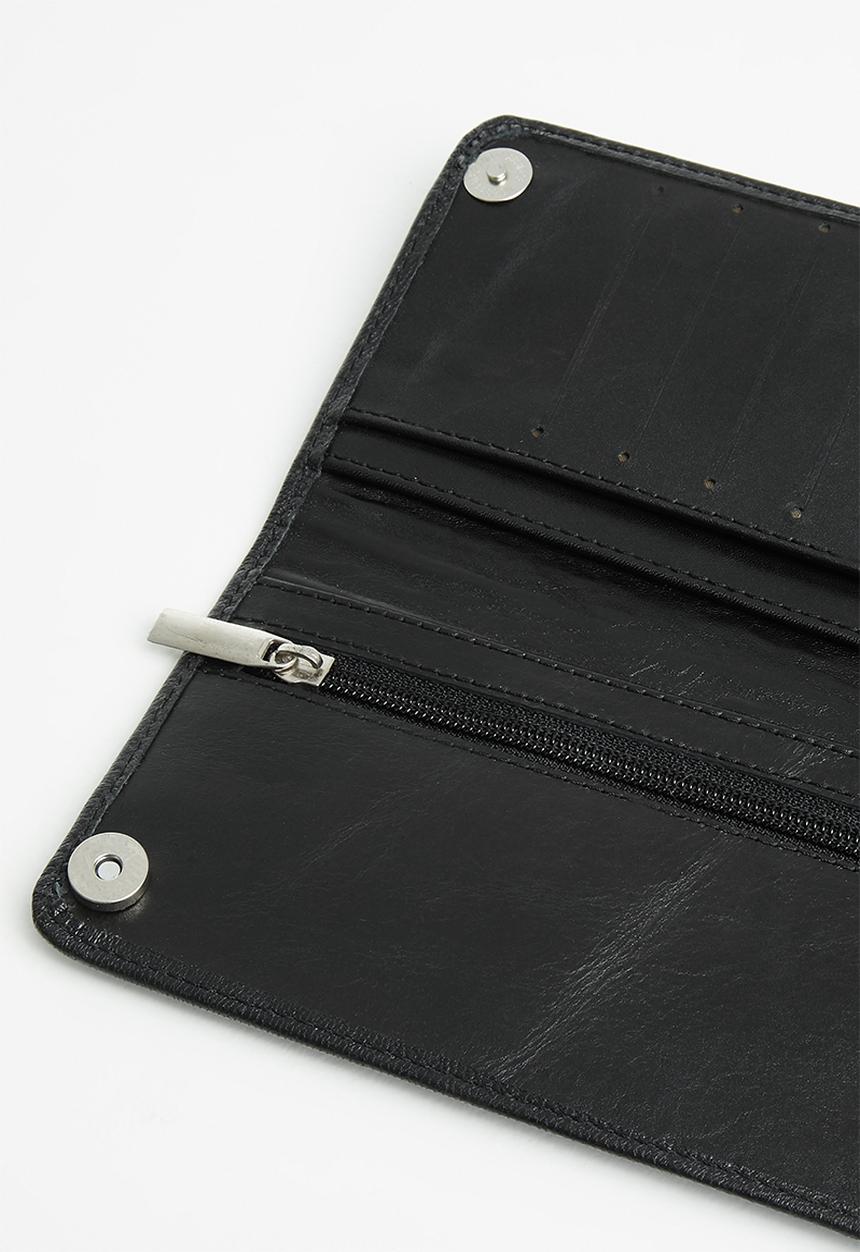 Superbalist - Leather double clip wallet - black