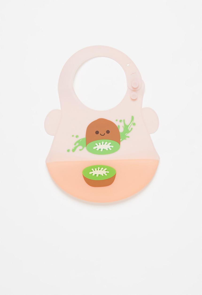 Pop Candy - Baby kiwi waterproof bib - light pink & green