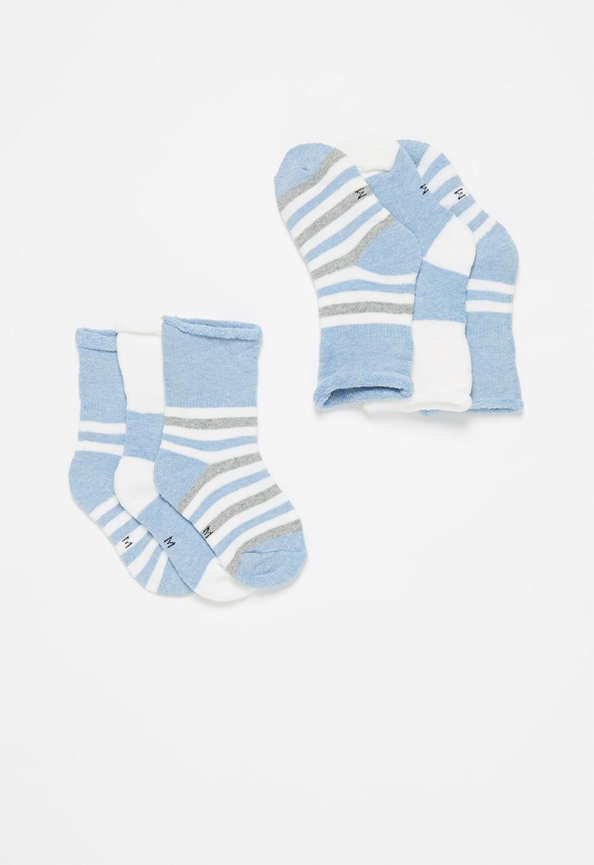 Pop Candy - Boys 3 pack socks - blue & grey