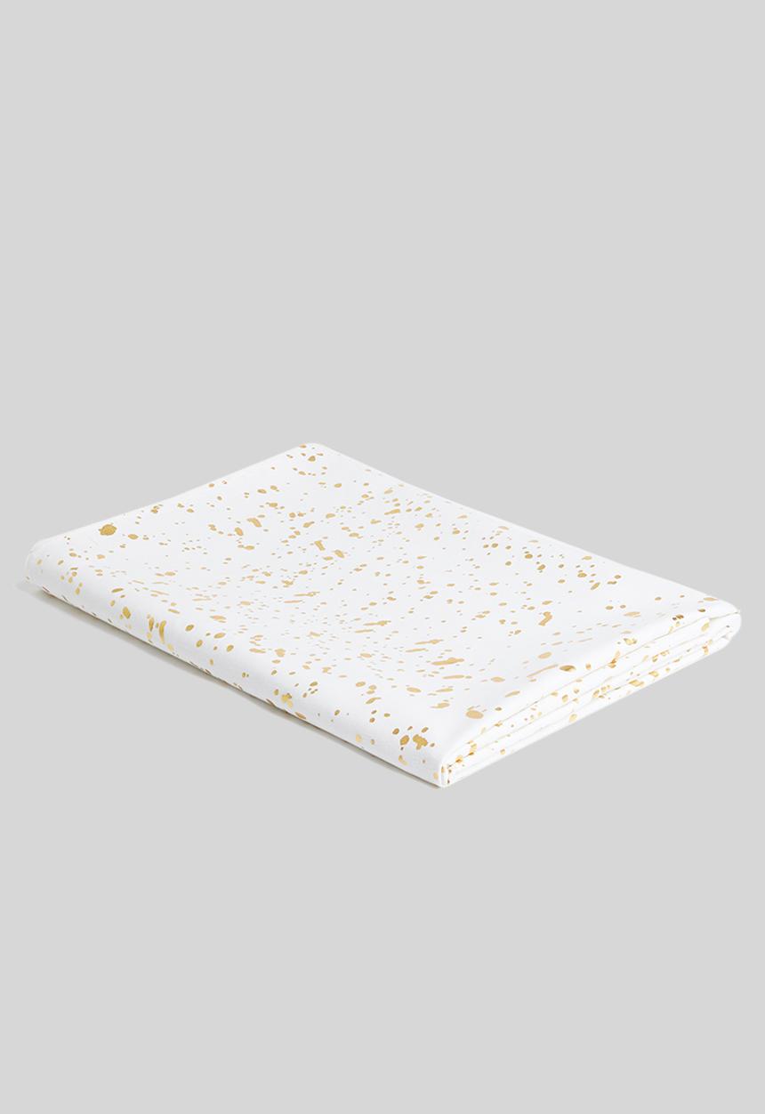 Excellent Houseware - Splatter table cloth - white & gold