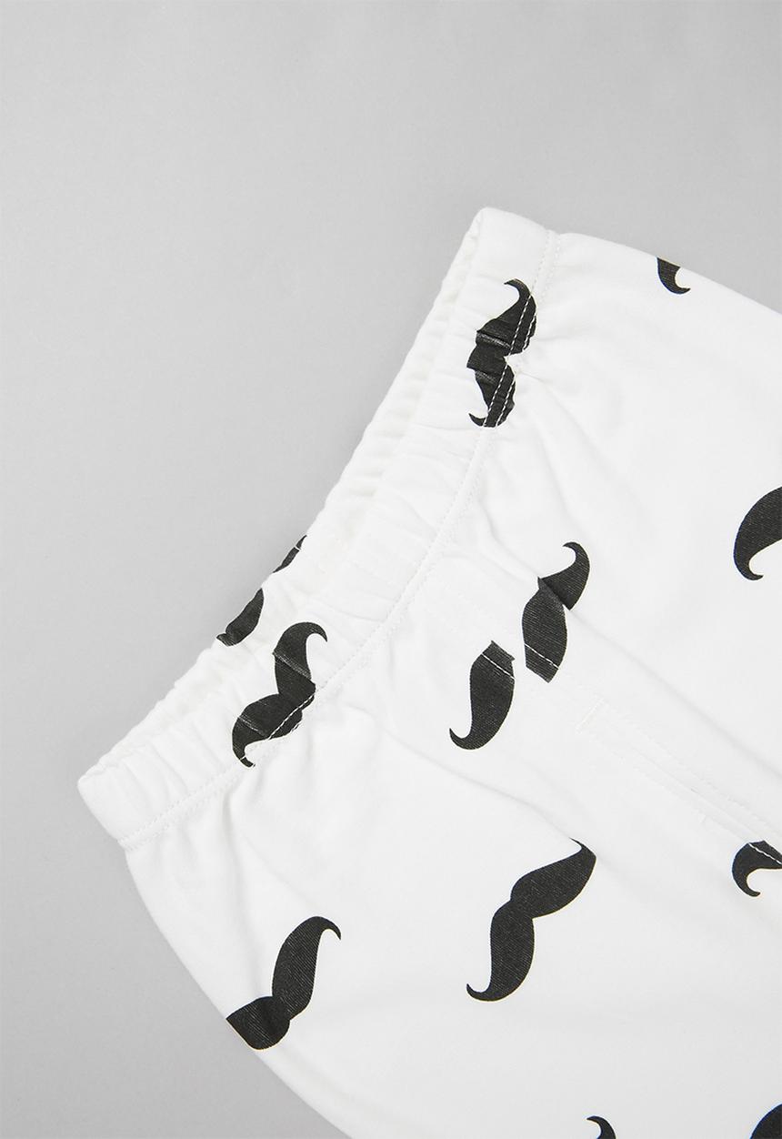 Pop Candy - Moustache 3 piece set - white & black