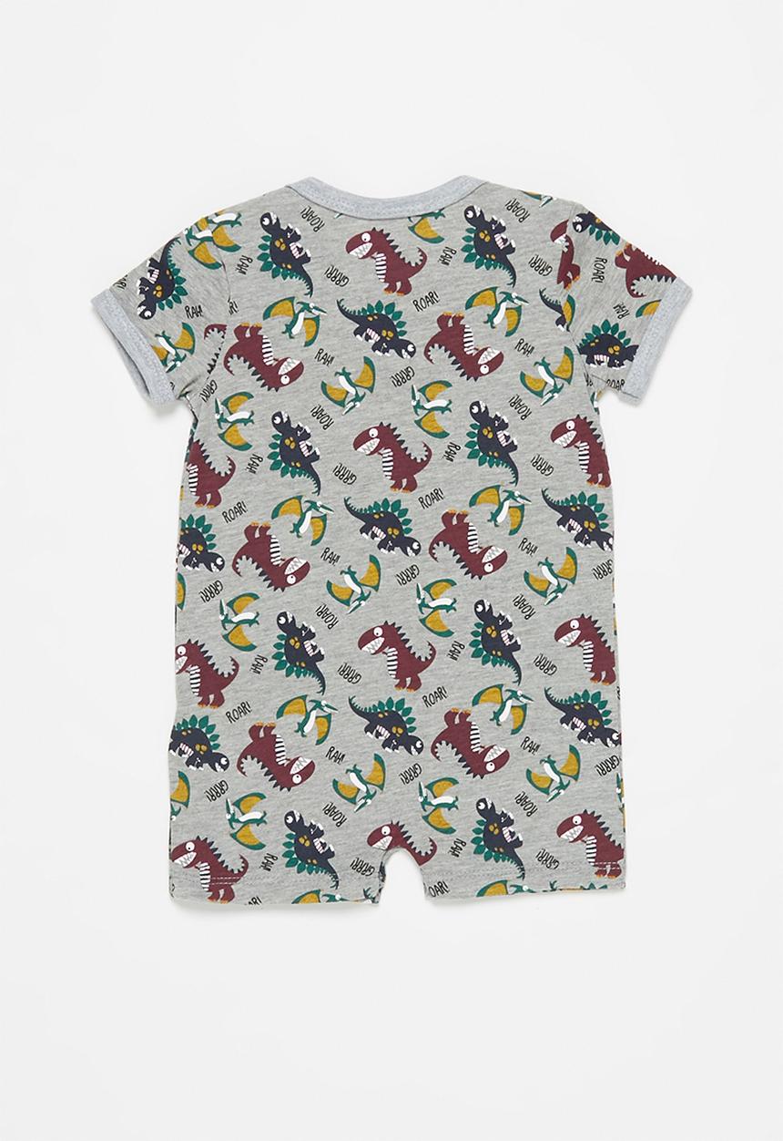 Pop Candy - Baby boys dino romper - grey