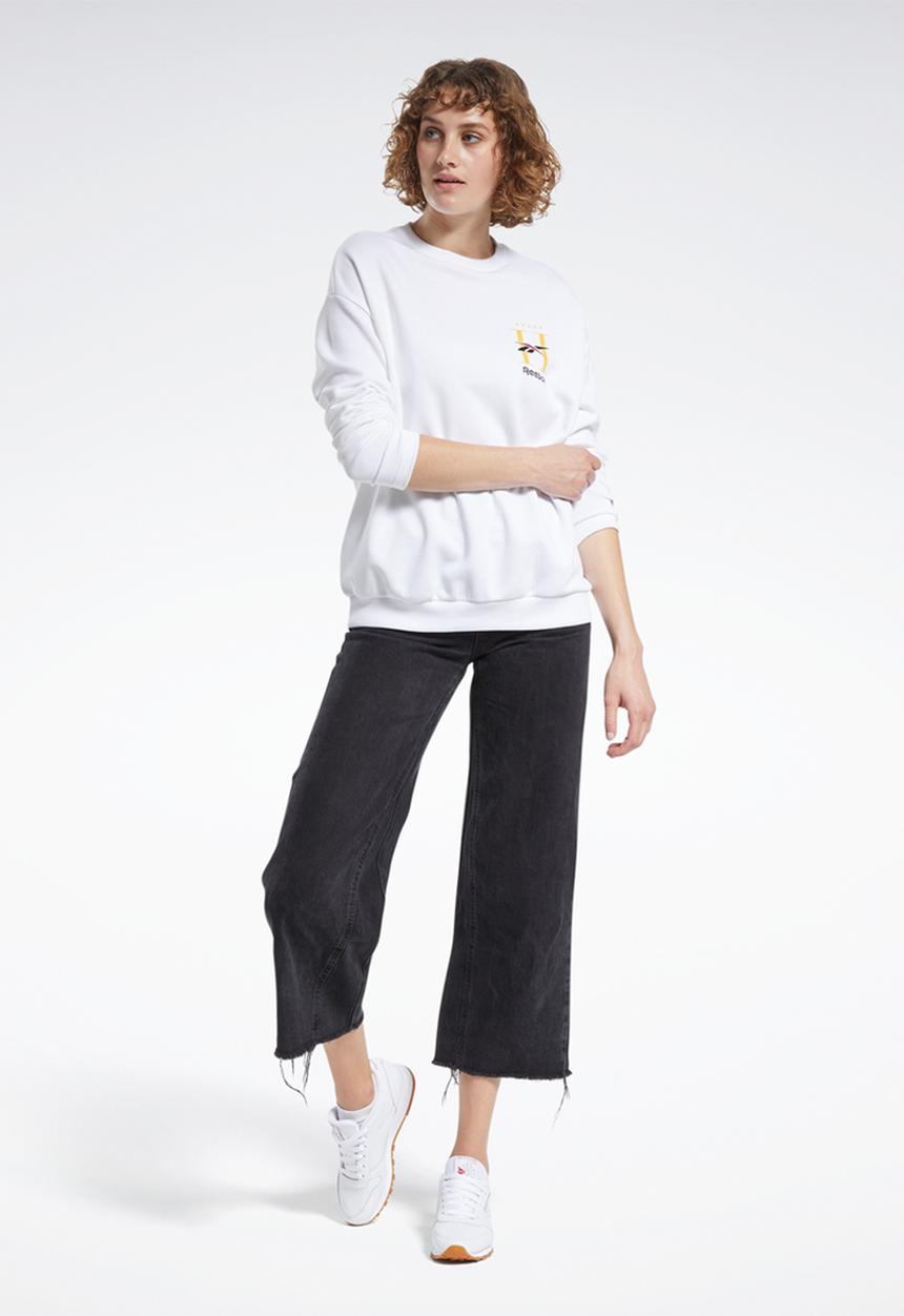 Reebok - Cl gp hotel crew neck sweat top - white
