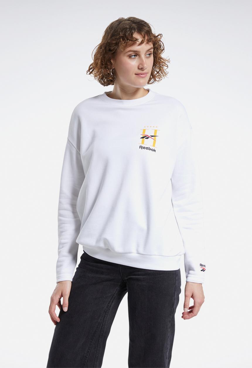 Reebok - Cl gp hotel crew neck sweat top - white