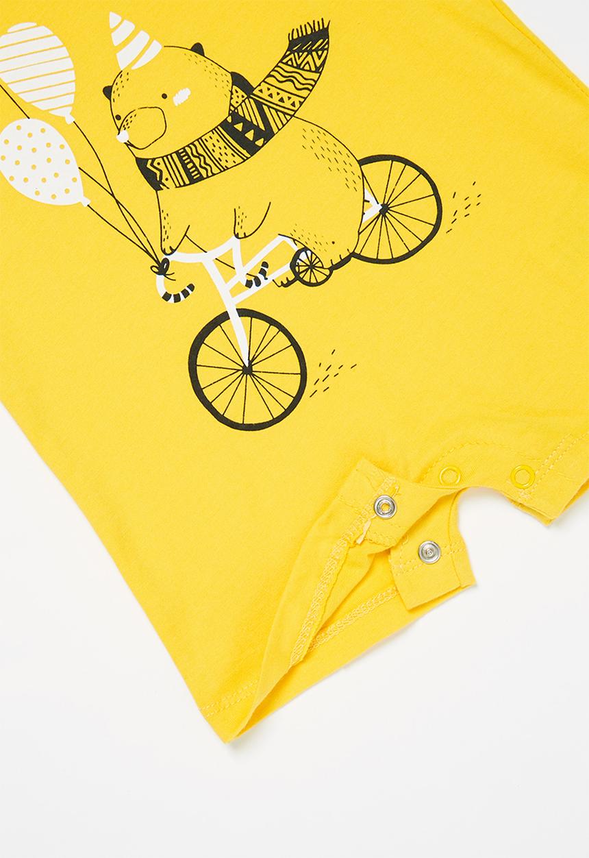 Pop Candy - Party bear romper - yellow
