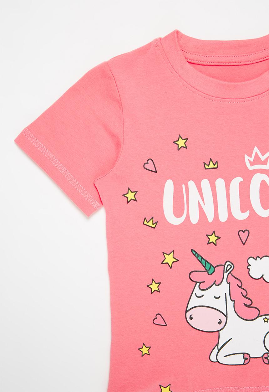 Pop Candy - Girls unicorn rainbow tee - pink