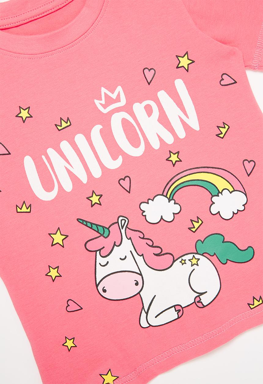 Pop Candy - Girls unicorn rainbow tee - pink
