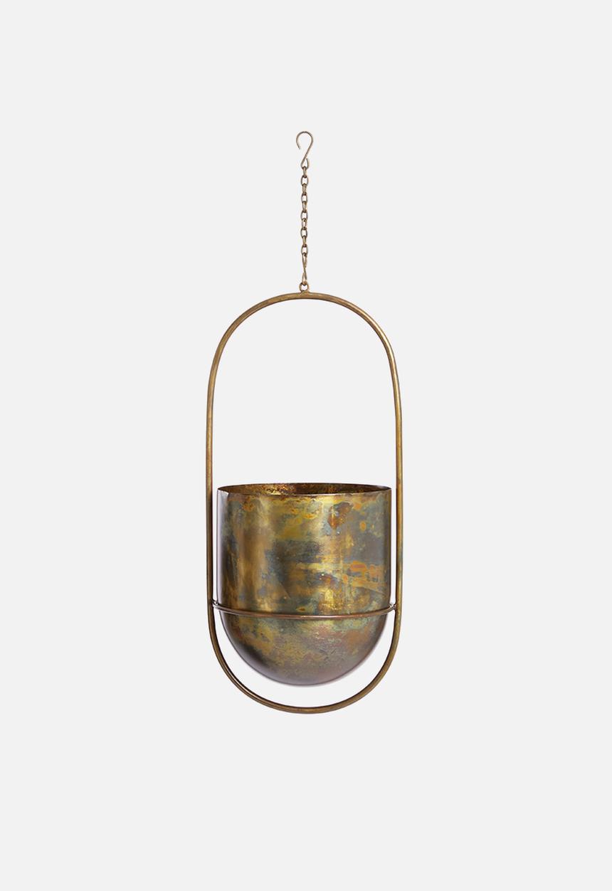 Sixth Floor - Hanging flower pot - brass