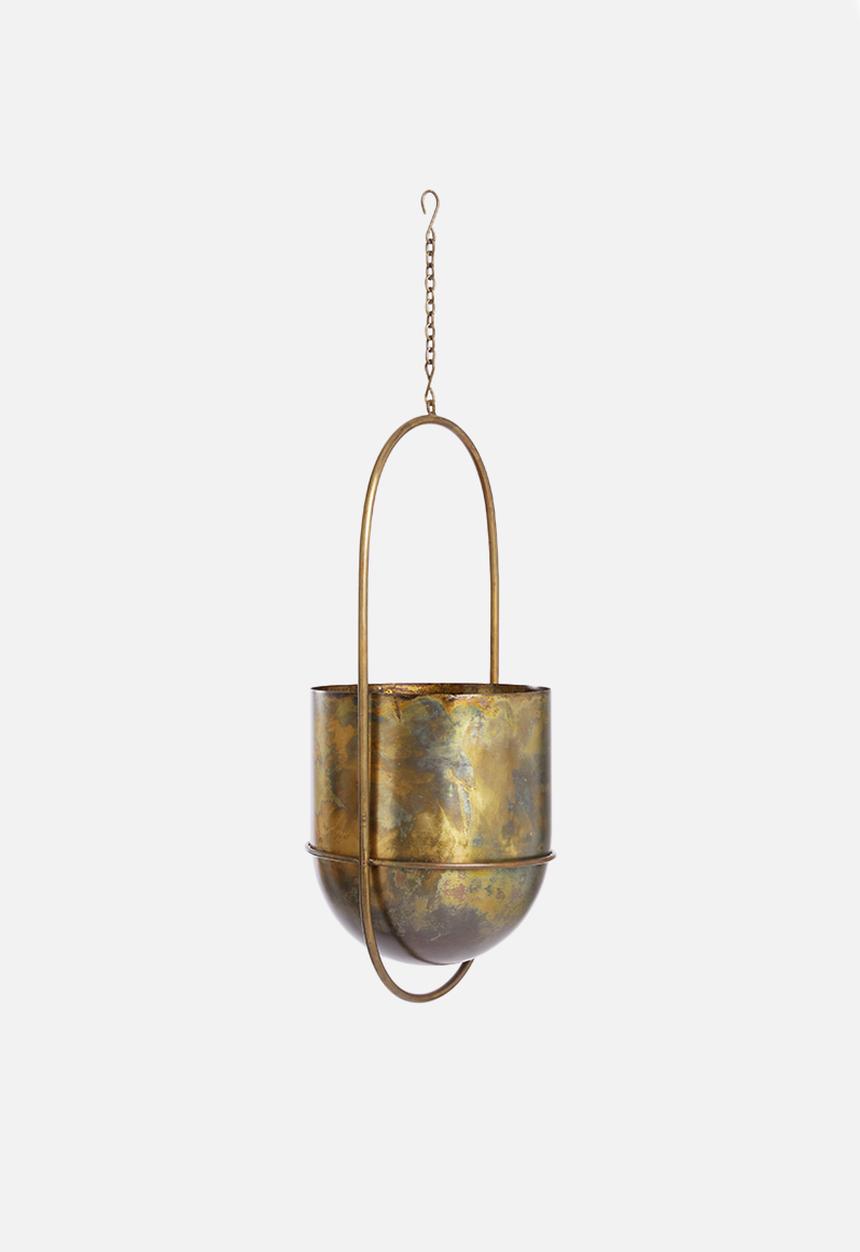 Sixth Floor - Hanging flower pot - brass
