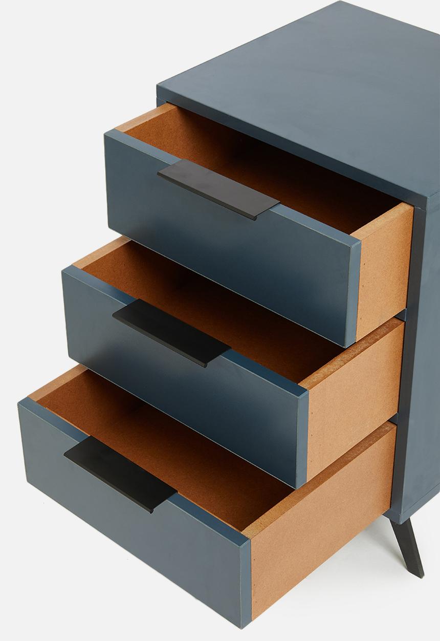 Sixth Floor - Oliver 3 drawer storage - blue