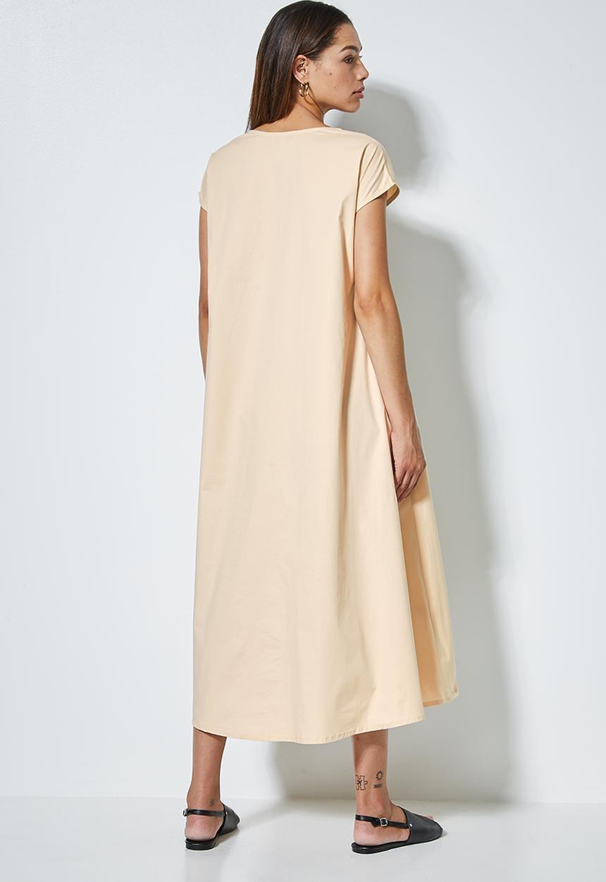Superbalist - V-neck poplin trapeze - stone
