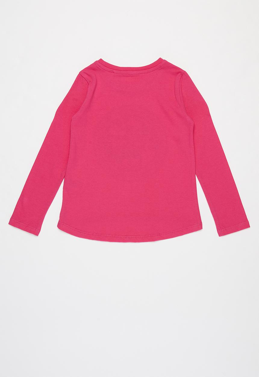 GUESS - Long sleeve glitter hi-lo tee - pink