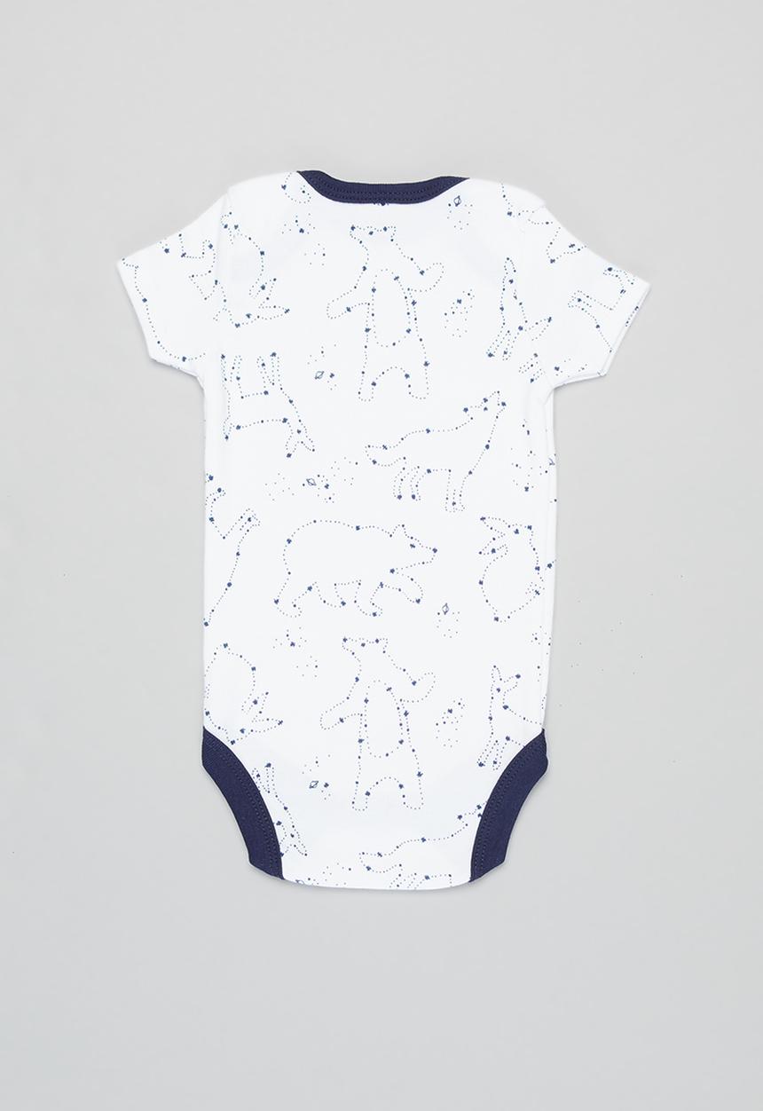 Pop Candy - Boys 3 pack stars bodysuits - white & charcoal