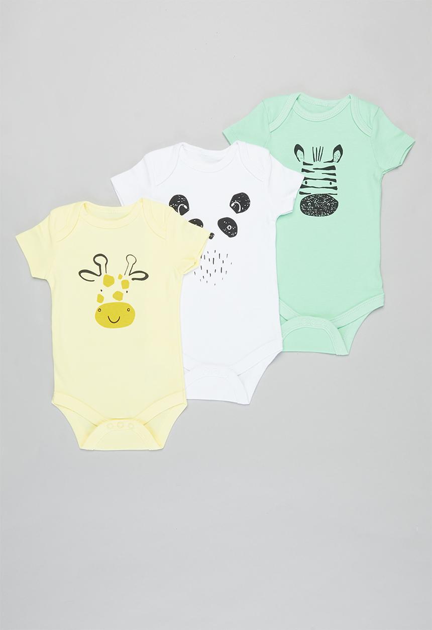 Pop Candy - 3 pack animal bodysuits - multi