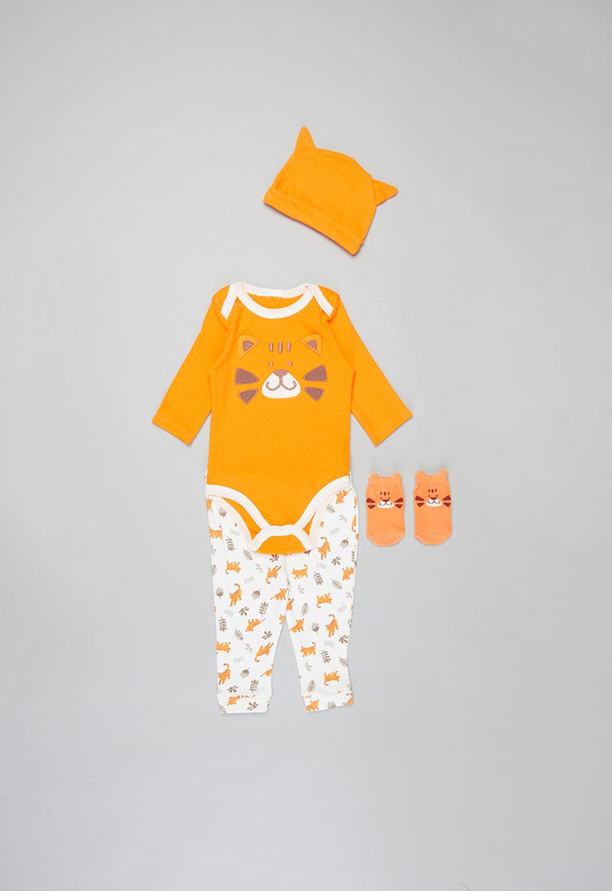 Pop Candy - Bodysuit,pants, beanie and socks set - orange