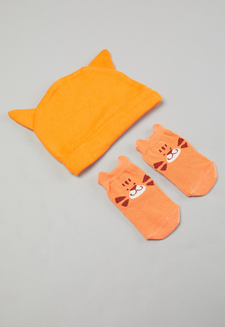 Pop Candy - Bodysuit,pants, beanie and socks set - orange