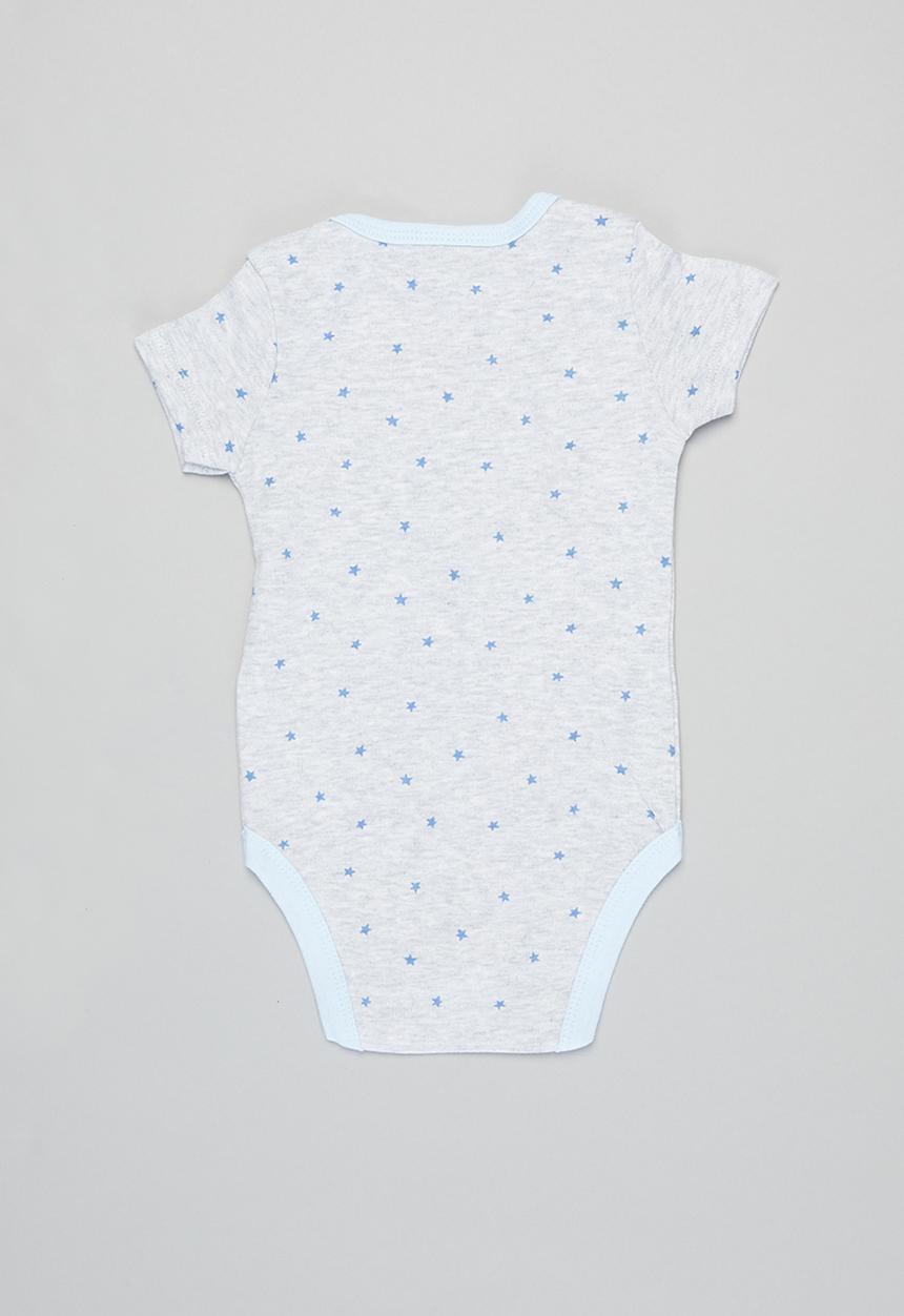 Pop Candy - Boys 3 pack dino bodysuits - blue & white