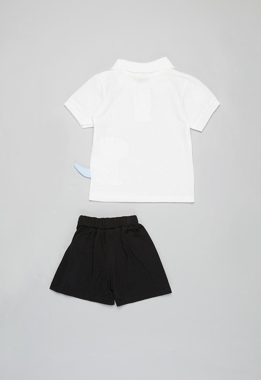 Pop Candy - Dino tee & shorts set - white & black