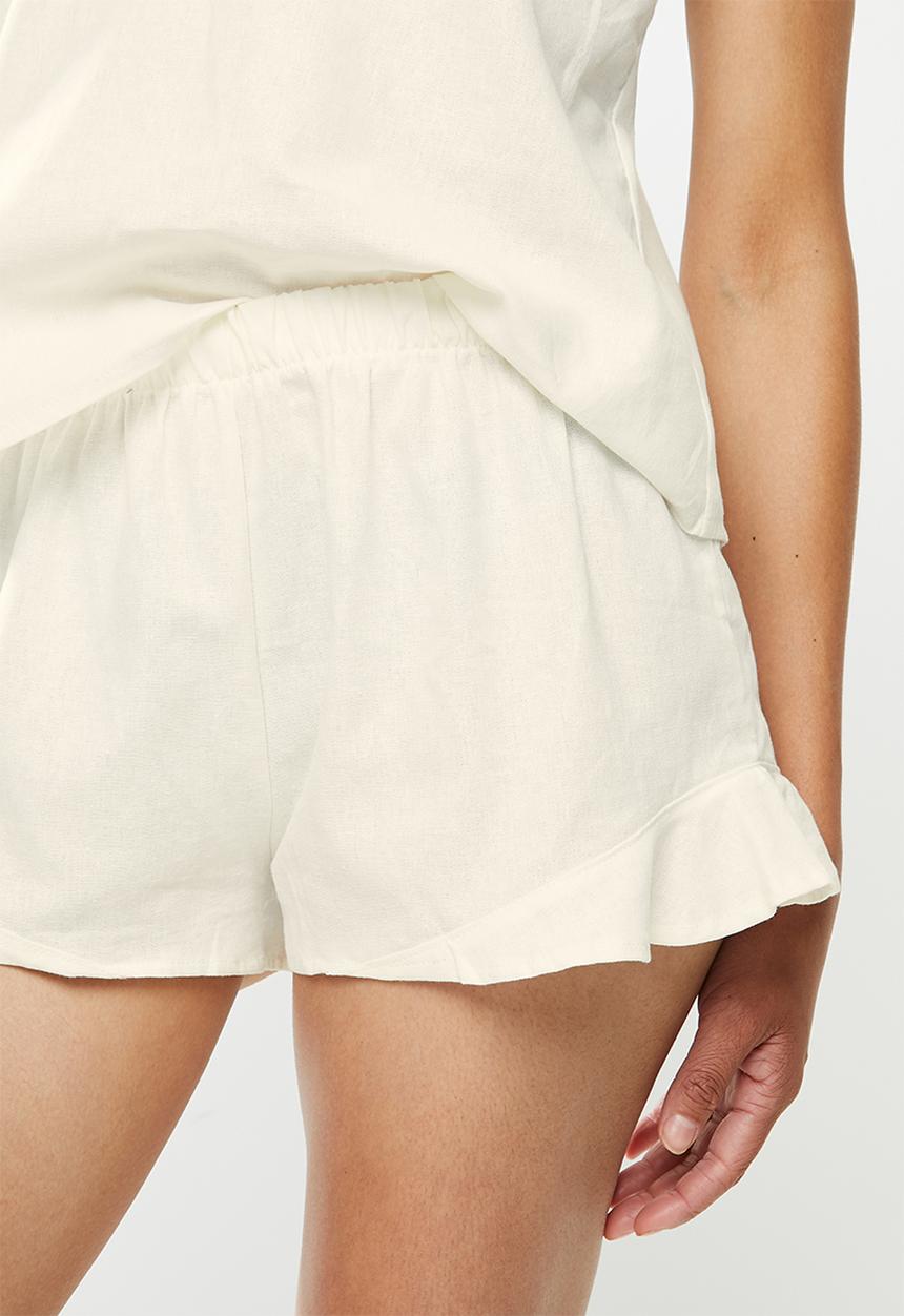 Superbalist - Linen sleep cami & shorts set  - Cream