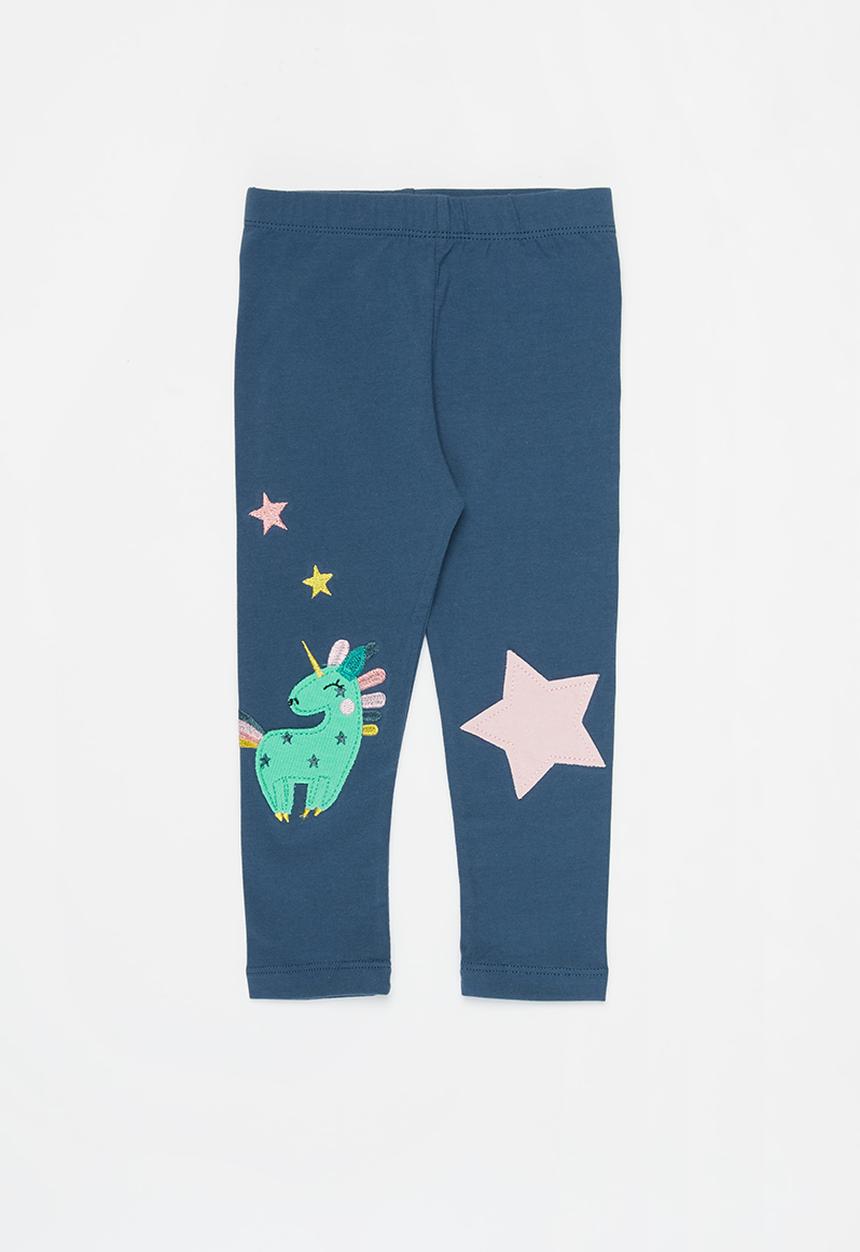 Pop Candy - Girls unicorn leggings - navy