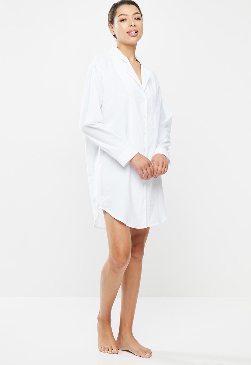 Superbalist - 100% cotton sleep shirt - white