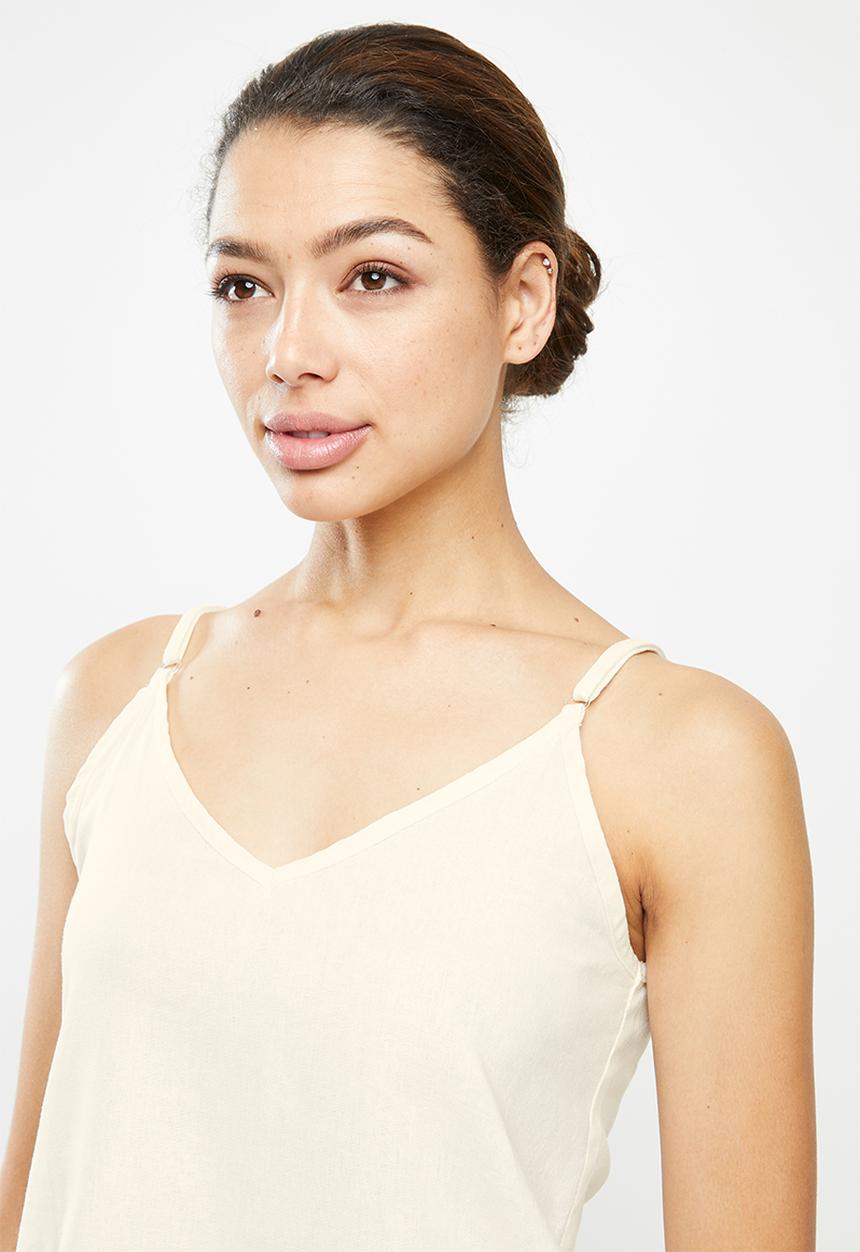 Superbalist - Linen sleep cami & pants set - Cream