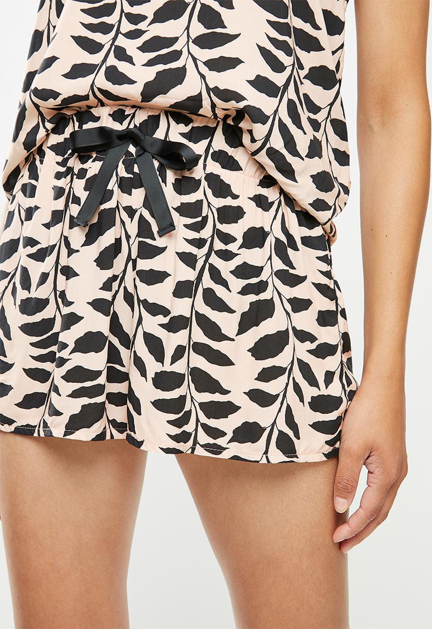 Superbalist - Sleep cami & shorts - black & neutral
