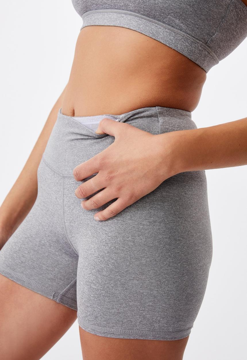 Cotton On - Highwaisted shortie short - mid grey marle