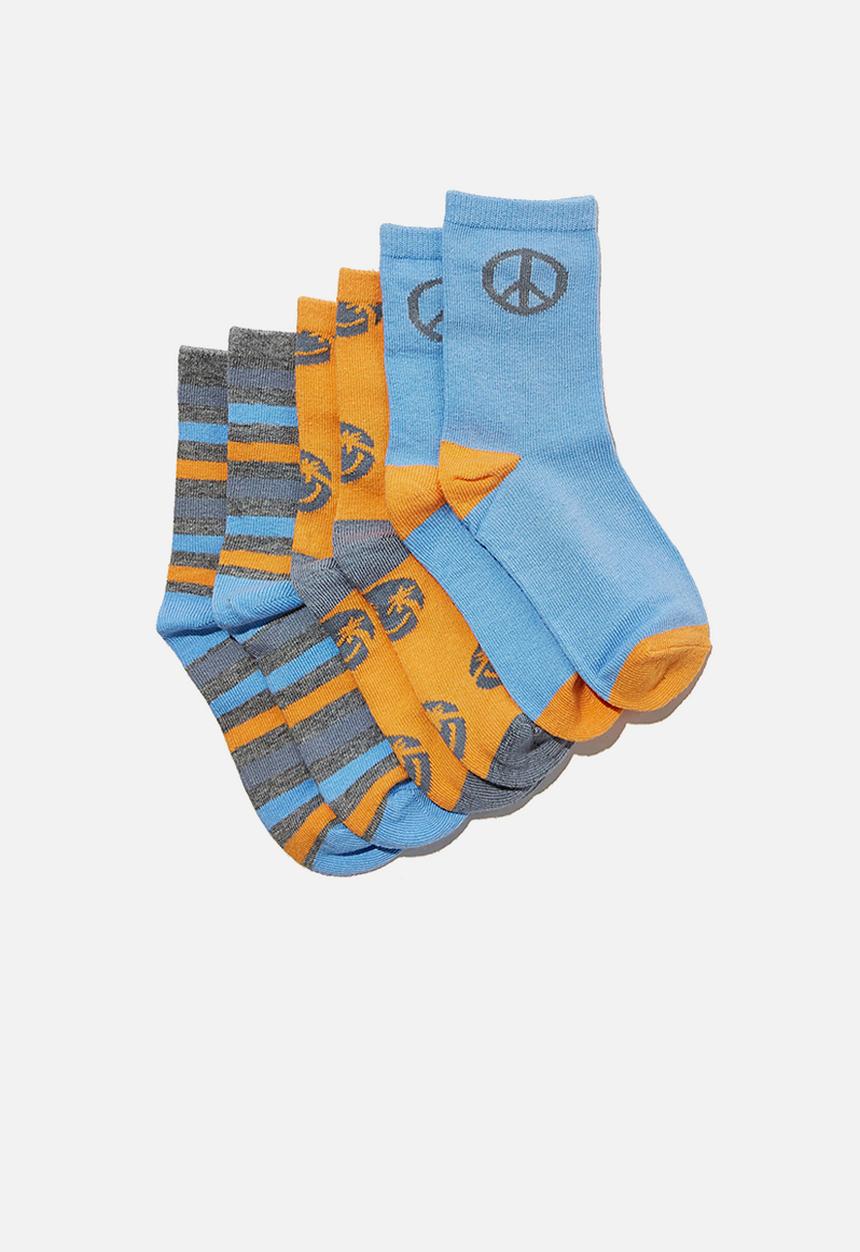 Cotton On - Kids 3pk crew sock - multi