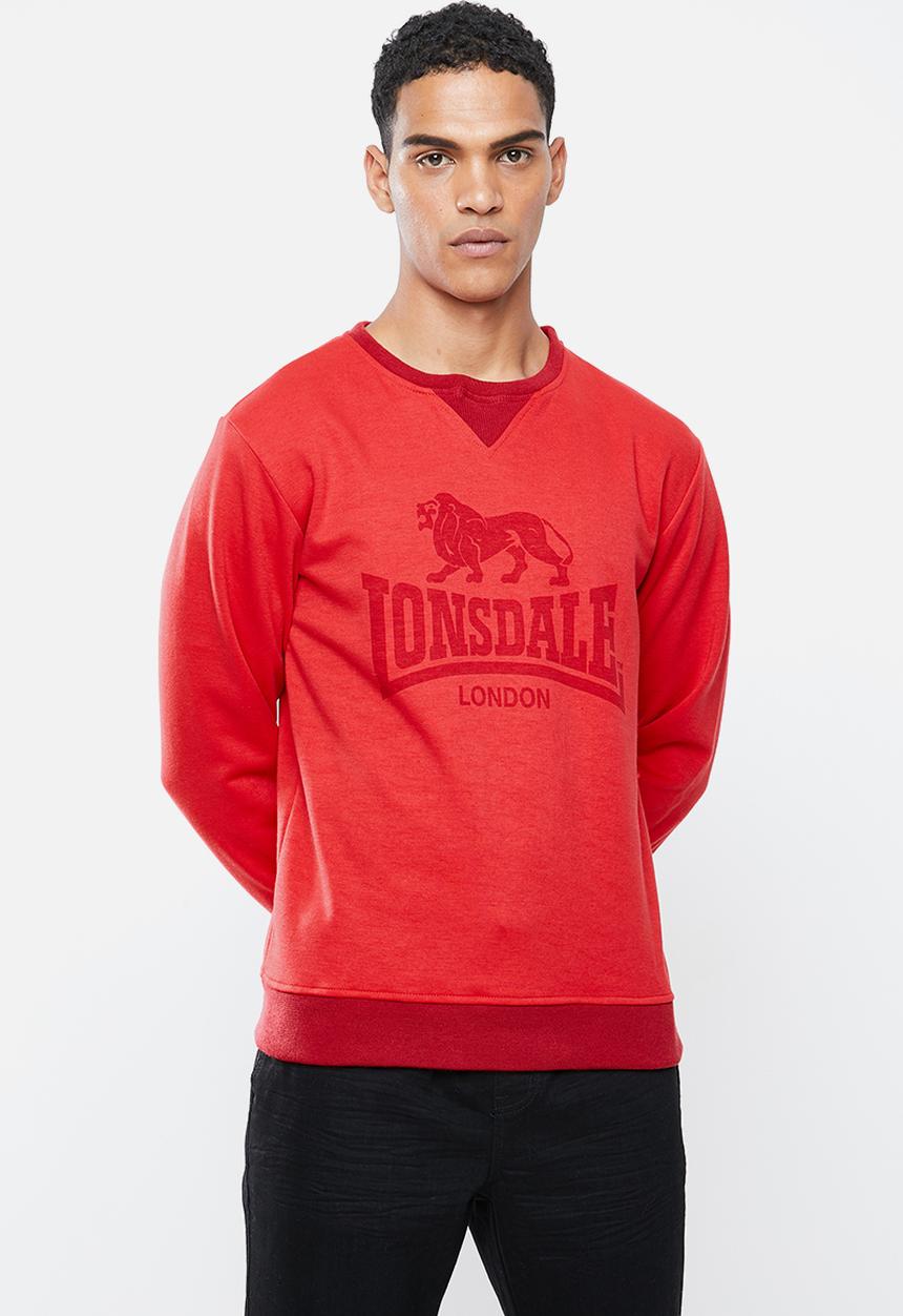 Lonsdale - Blow crew neck top - red