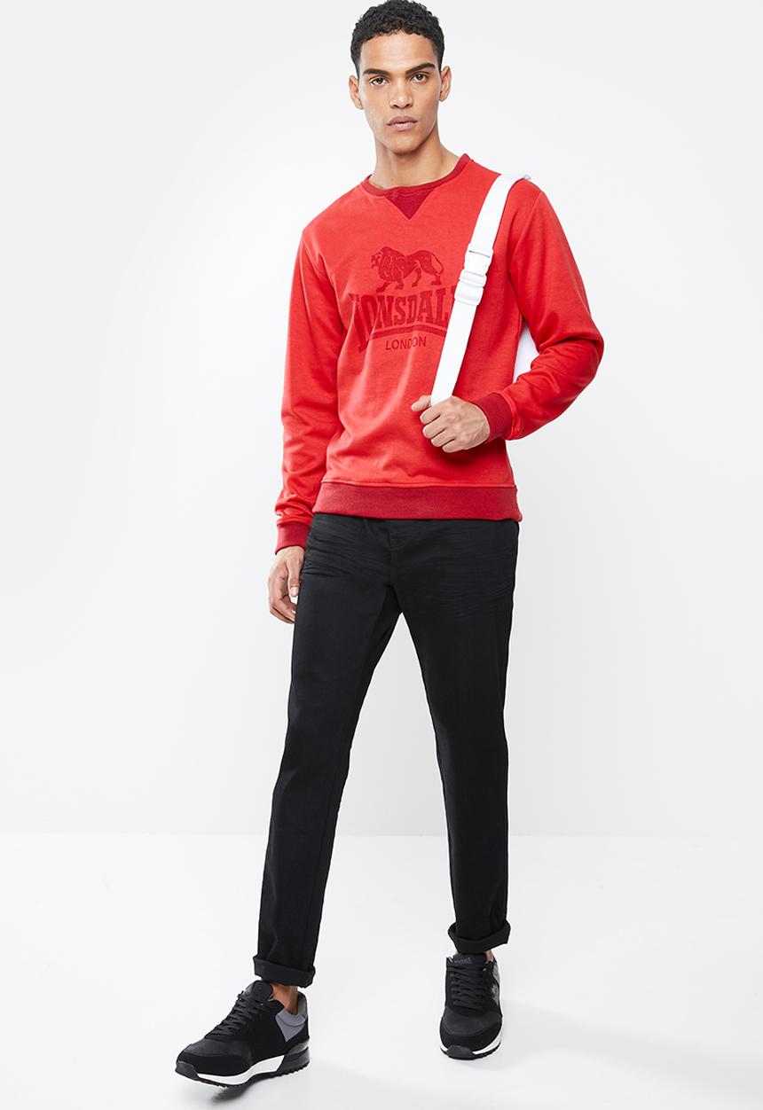 Lonsdale - Blow crew neck top - red